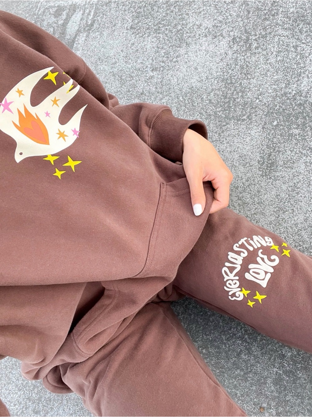 Elevated Faith Brown Graphic Sweatshirt and Sweatpants set 'Everlasting Love'